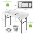 thumbnail image 3 of Costway 4 Foot Party Ice Folding Table Plastic w/ Matching Skirt White, 3 of 9