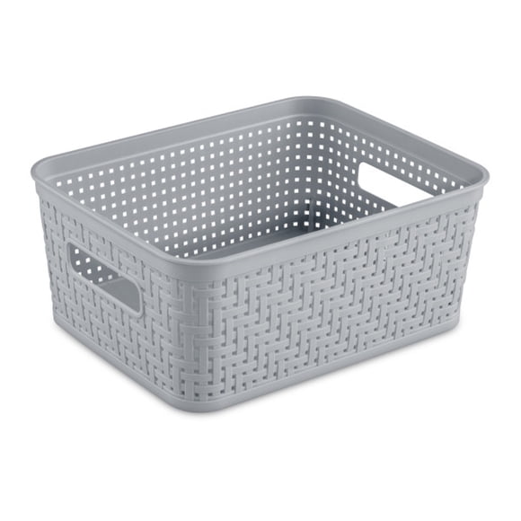 Sterilite 10 x 8 x 4.25 Inch Woven Rectangular Short Basket (32 Pack)