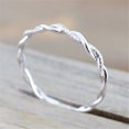 thumbnail image 3 of Sterling Silver Stack Twisted Ring Twist Ring Stackable Diamond Rings Wedding Party Women Fashion Ring(Silver,9), 3 of 3