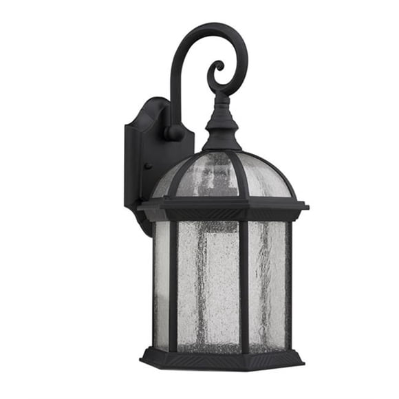 Chloe CH21611BK16-OD1 16 in. Lighting Havana Divine Transitional 1 Light Black Outdoor Wall Sconce - Textured Black