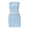 thumbnail image 4 of Fortune Ensemble 2 Pcs pour Femmes, Haut Tube Sans Bretelles, Jupe Super Courte Taille Basse, 4 of 9