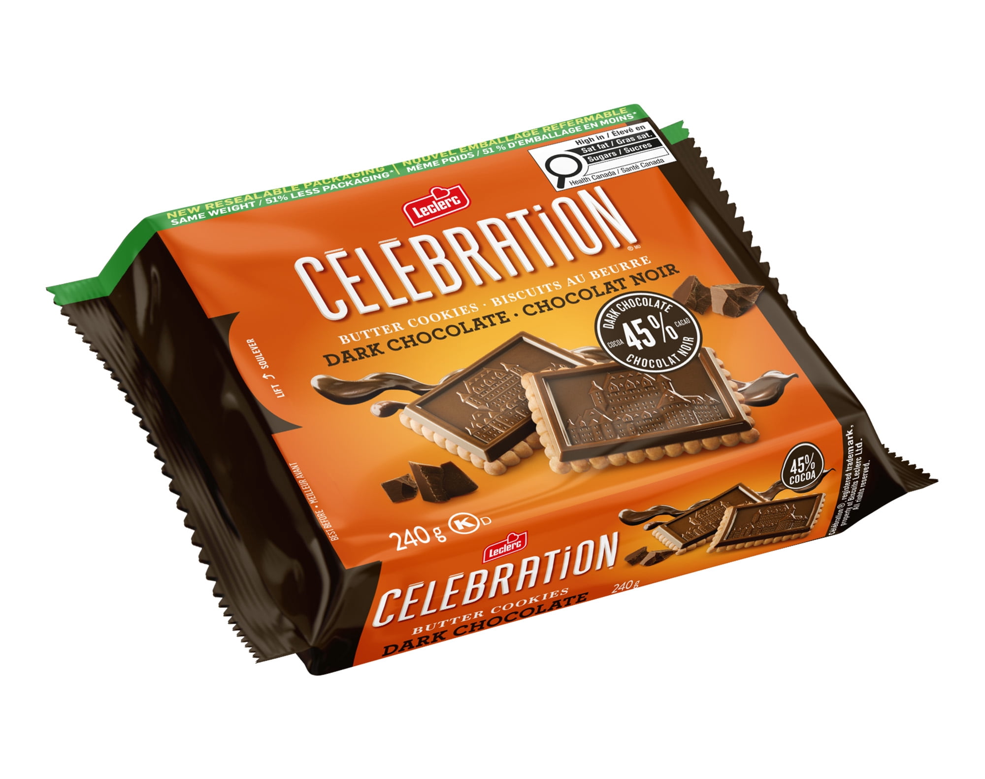 Biscuit Tablet Chocolat Noir 45% Celebration Leclerc