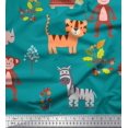 thumbnail image 1 of Soimoi Crepe Silk Fabric Berries & Animals Cartoon Print Fabric by Yard 42 Inch Wide, 1 of 3