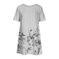 thumbnail image 4 of yievot Robe d'Été pour Femme Décontractée à Col Rond à Manches Courtes Plissée à Imprimé Floral avec Poches, 4 of 5