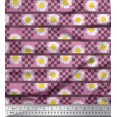 thumbnail image 1 of Soimoi Moss Georgette Fabric Stripe,Square & Daisy Floral Print Sewing Fabric Yard 42 Inch Wide, 1 of 1