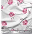 thumbnail image 1 of Soimoi White Rayon Crepe Fabric Grandiflora Roses Floral Fabric Prints By Yard 46 Inch Wide, 1 of 5