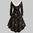 thumbnail image 5 of Joyeux Noël TIMIFIS Mode Automne pour Femmes Robe Vintage à Fleurs Évasée en Ligne A Swing Décontractée pour Fête Robe de Fête pour Femmes, 5 of 5