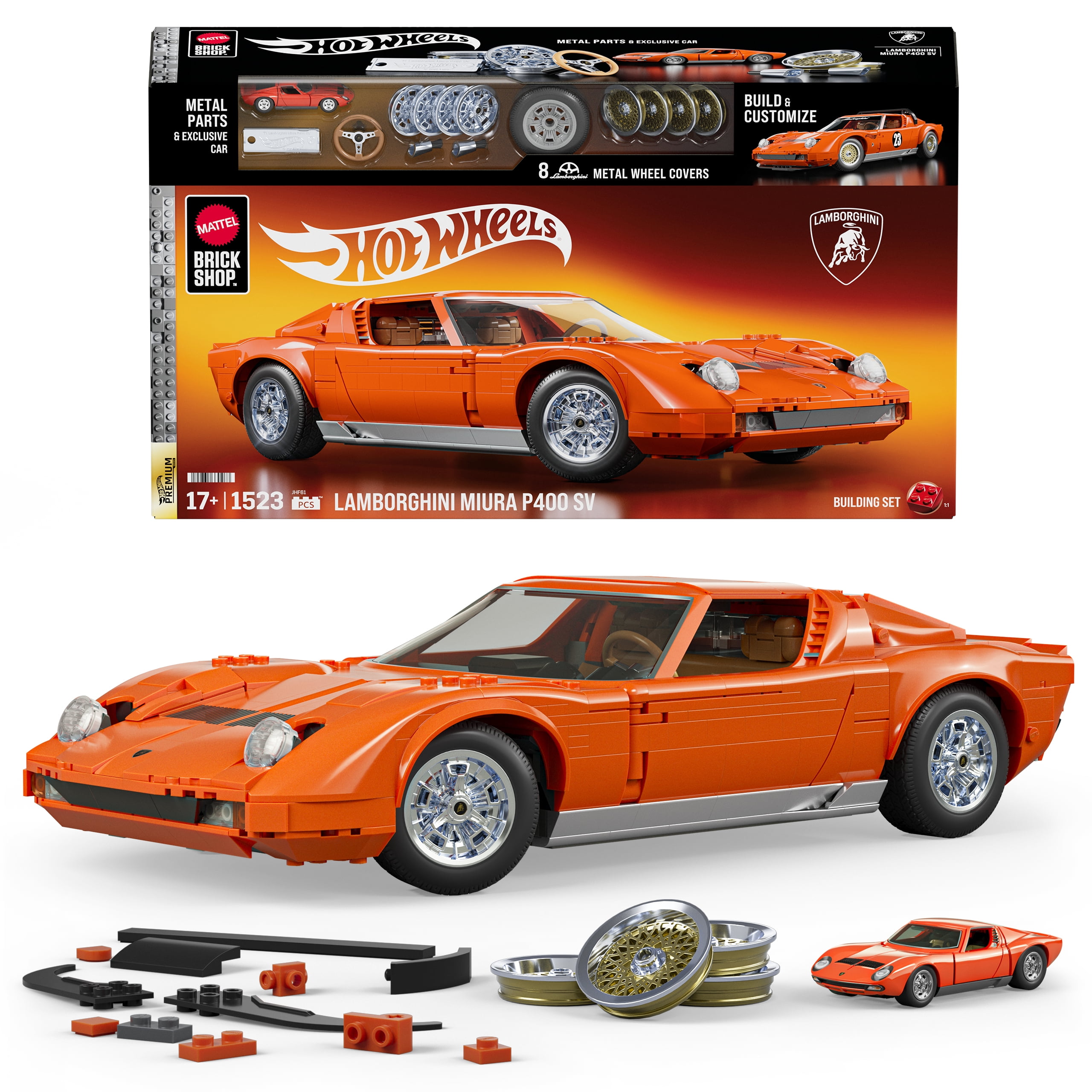 Mattel Brick Shop Hot Wheels '71 Lamborghini Miura P400 SV