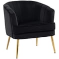 thumbnail image 1 of HOMCOM Fabric Accent Chair Armchair with Gold Metal Legs for Bedroom Black, 1 of 10