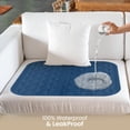 thumbnail image 2 of Canadian Linen Alèses pour Chaise d'Incontinence 20 Pouces X 20, Lot de 3 Lavables, Imperméables, Douces, Absorbantes, Réutilisables, Protège-Alèse, Housse de Siège d'Auto, Tapis Pipi, Bleu Marine, 2 of 9