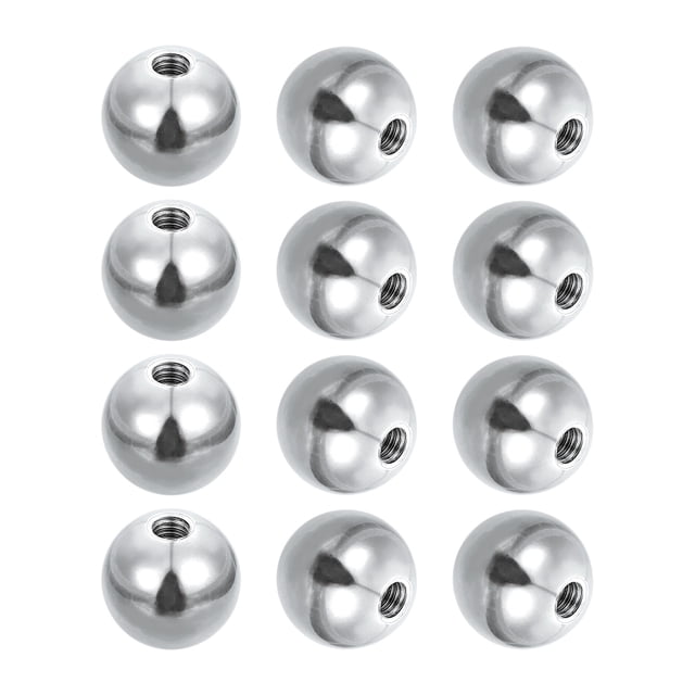 Uxcell Écrous Boule Bouton, Acier Inoxydable Rond Solide Trou Aveugle Capuchon de Vis Décoratif Poignée de Machinerie Matériel M4x15mm 12