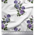 thumbnail image 1 of Soimoi Tissu Satin Modal Feuilles & Floral Imprimé au Mètre 42 Pouces de Large, 1 of 3