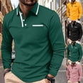thumbnail image 1 of QIPOPIQ Polo pour Homme à Manches Longues Mode Col à Rayures Diagonales T-Shirt Classique Décontracté Liquidation, 1 of 10