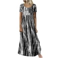 thumbnail image 1 of VEKDONE Liquidation 2025 Robe Longue Maxi Ample à Manches Courtes pour Femme Grande Taille Été Becah Décontractée Taille Empire Robe Fluide, Robes Hawaïennes pour Femmes, 1 of 8