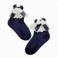 thumbnail image 3 of NIEWTR Girls Lace Ruffle Socks Toddler Cotton Cute Fancy Ruffled Frilly Princess Dress Ankle Short Socks for Little Kids Girl(A-Navy,3-4 Years), 3 of 7
