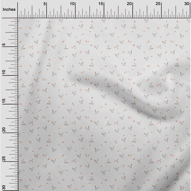 oneOone Viscose Chiffon Fabric Carrot & Rabbit Face Animal Print Fabric by Yard 42 Inch Wide