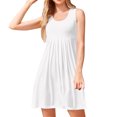 thumbnail image 5 of B91xZ Robe pour Femmes 2024 Décontractée Coupe Ample Évasée Cache-Ventre avec Poches, Blanc P, 5 of 5
