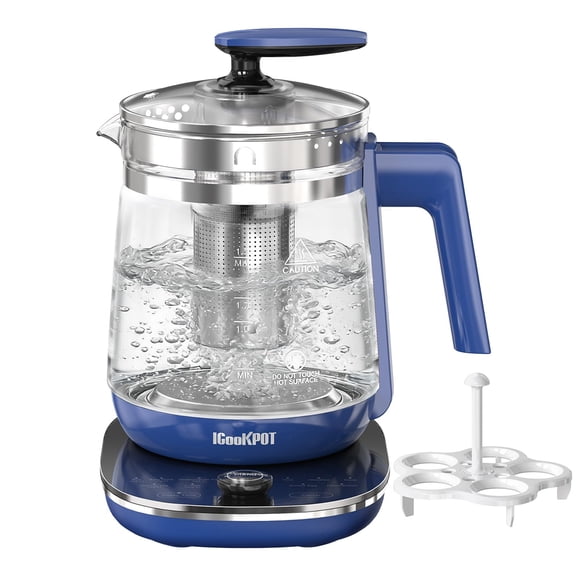 ICOOKPOT 1200w Electric Kettle, 1.5L Borosilicate