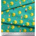 thumbnail image 3 of Soimoi Rayon Fabric Skull,Sun & Palm Tree Nature Print Fabric by Yard 56 Inch Wide, 3 of 3