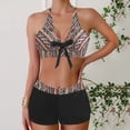 thumbnail image 2 of Maillot de Bain Deux Pièces pour Femmes, Tankini Sans Manches à Col en V avec Coussinet de Poitrine Intégré, Mélange Polyester-Spandex Imprimé, Longueur Régulière, Maillot de Bain de Plage Conservateur, 2 of 6