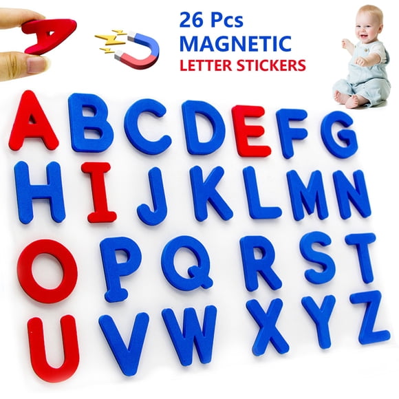 WSBDENLK Vendredi Fou Ensemble d'Autocollants Magnétiques Alphabet Anglais Rouge et Bleu pour l'Apprentissage Précoce des Enfants et les Jouets Éducatifs de Jeu pour Enfant Économies d'Automne