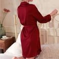 thumbnail image 4 of LSLJS Peignoirs de Maison en Soie Simulée Aguichant pour Femmes, Longueur Mi-Cuisse, Pyjamas, Peignoirs Cadeaux pour Femmes, 4 of 7