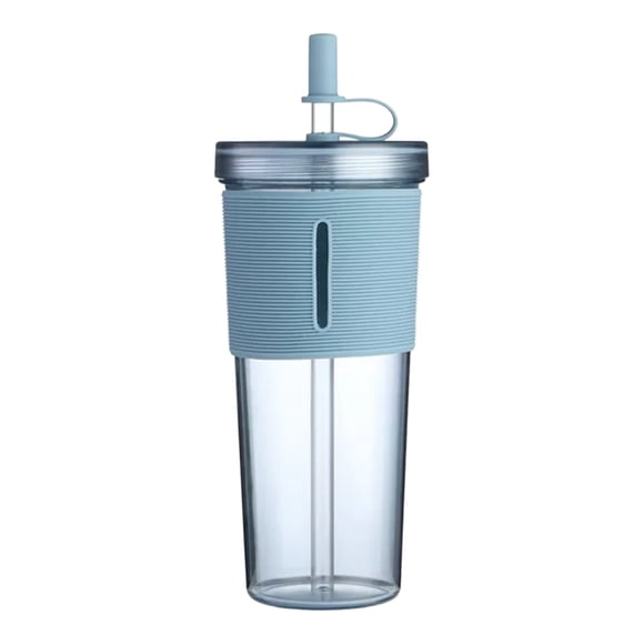 LILELIS 700Ml Acrylic Travel Tumbler with Lid and Straw Insulated Double Wall Reusable Cups Clear/ Cup Gray One Size