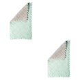thumbnail image 3 of QualitChoice Dishcloth Microfiber Cloth Folding Rags Washcloth Water-absorbing Dishes Pots Bowl Tableware Non-stick Towel for Home Green Coffee 2Set, 3 of 6
