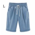 thumbnail image 1 of maytalsory Short Pants Elastic Waistband Loose Shorts Woman Summer Outfits, Blue, L, 1 of 6