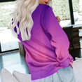 thumbnail image 4 of HKEJIAOI 2023 Women Top Crew Neck Color Block Midweight Long Sleeve Top, 4 of 6