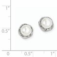 thumbnail image 2 of Boucles d'Oreilles en Argent Sterling Rhodié FW Perle de Culture & Diamant QDX324, 2 of 2