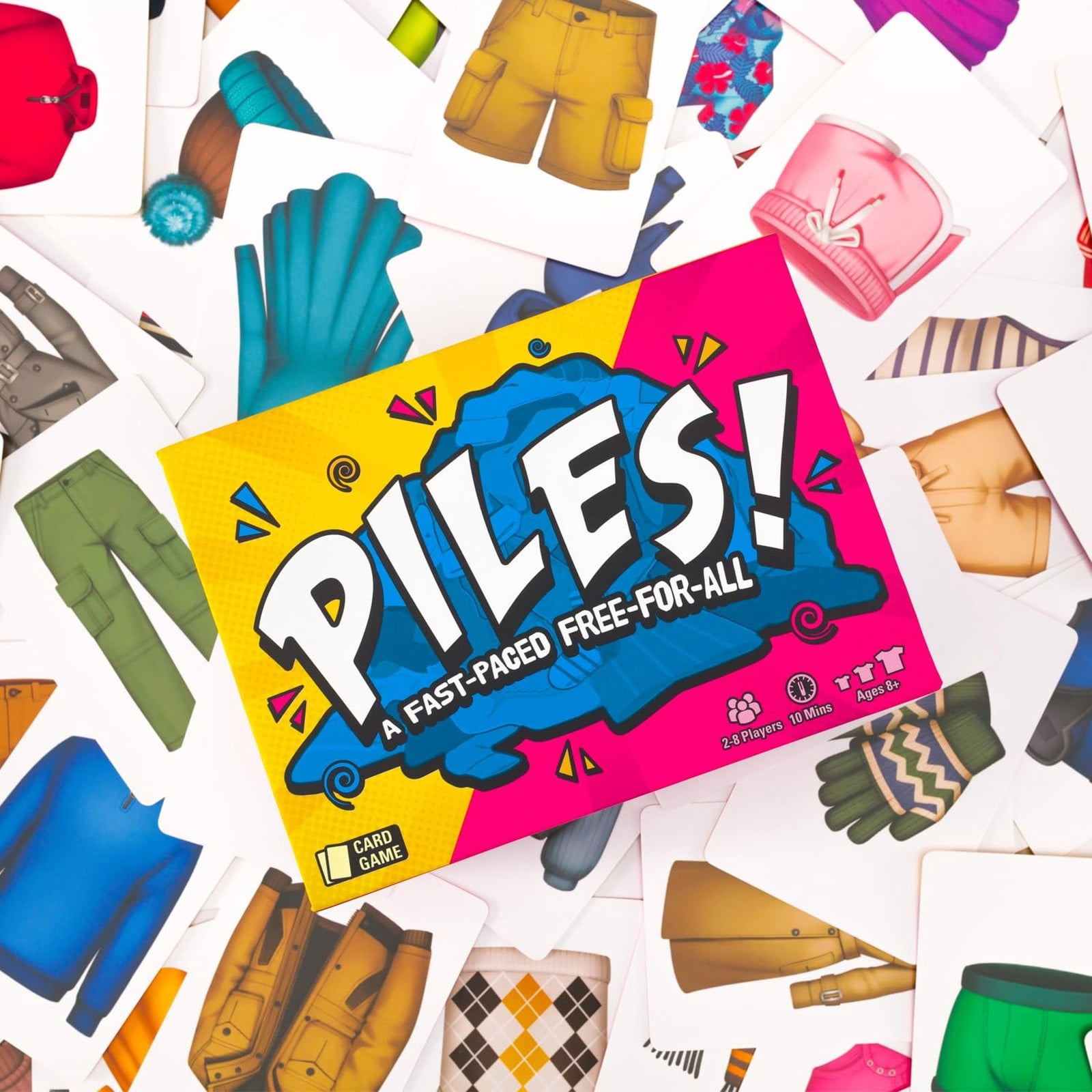 Gift ToysEnglish card game English PILES! Clothes folding card game 100 cards, 96 + 4 blank cards