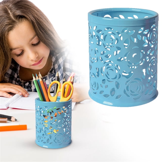 Meiiso Tool Series, Pen Holder D, Mesh Pen Holder Round & Square Metal Desk Organizer for /Study groups, Clearance!