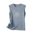 thumbnail image 4 of Besolor Débardeurs pour Femmes 2024 Tendance Imprimé Col Rond Sans Manches T-Shirts Décontractés Amples Tunique d'Été Blouse, 4 of 5