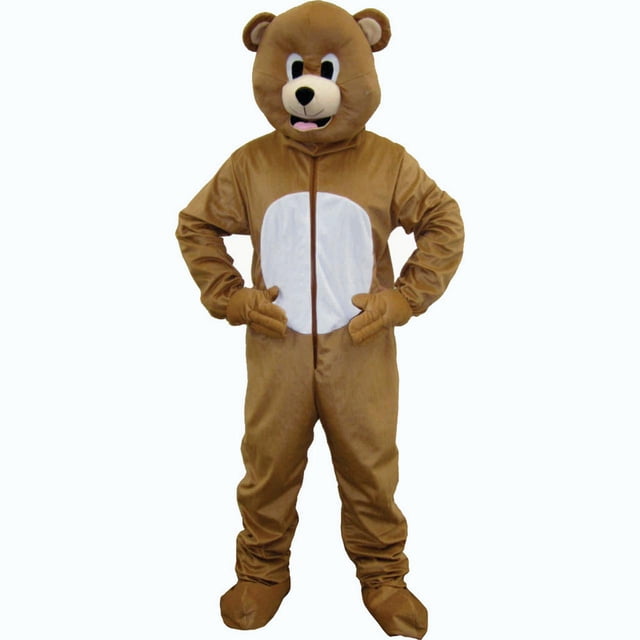 Costume de Mascotte d'Ours Brun par Dress Up America Comprenant une Combinaison Intégrale avec une Fermeture Éclair et un Masque de Tête d'Ours. Fait de 100 % polyester, Il Est Résistant aux Plis, Résistant à la Moisissure et à Séchage Rapide. le Masque Comprend des Yeux en Maille et une Ouverture pour la ventilation. Idéal pour les costumes d'Halloween pour Hommes, les performances sur Scène et les Fêtes. Offert en Tailles pour Enfants et Adultes.