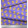 thumbnail image 2 of Soimoi Moss Georgette Fabric Cup,Plate & Chick Cartoon Printed Craft Fabric by the Yard 42 Inch Wide, 2 of 3