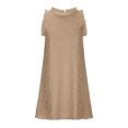 thumbnail image 4 of zanvin Robes d'Invitée de Mariage pour Femmes, Robe d'Été Unie pour Femmes Style Frais Couleur Unie Débardeur en Dentelle Brodée à Col Rond, 4 of 5