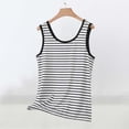 thumbnail image 2 of Ymauqau Débardeurs pour Femmes Grande Taille Doux et Confortables à Encolure Dégagée Rayés Sans Manches T-Shirts Basiques Décontractés Camisoles, 2 of 5