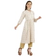 thumbnail image 2 of Moomaya Kurti Ligne A en Rayonne à Manches 3/4 Tunique Imprimée en Rayonne Robe Kurta Ethnique pour Femmes, 2 of 7