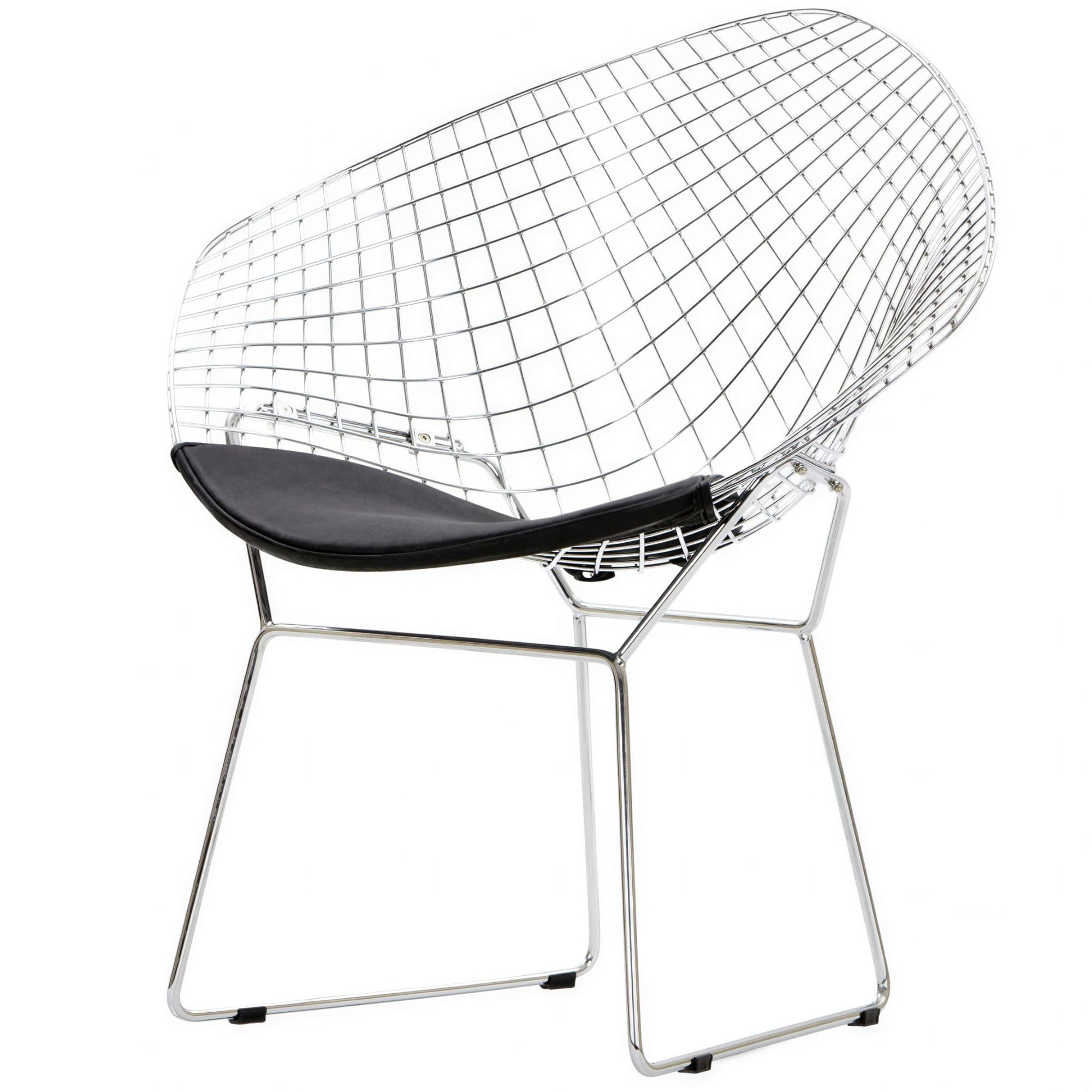 Plata Import Chrome/Black Diamond Chaise Bertoia