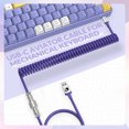 thumbnail image 3 of HAOAN T8 Clavier de Jeu 60 % 68 Touches Compact Mini Clavier Mécanique Filaire avec 18 Commutateurs Bleus Rétroéclairés RVB Chroma Câble de Clavier Bobiné USB-C pour PC Portable Mac XBOX - Bleu Blanc, 3 of 8