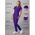thumbnail image 3 of Adar Addition Go-Higher Scrub Set For Women - Notched V-Neck Scrub Top & Skinny Cargo Scrub Pants, 3 of 7