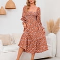 thumbnail image 4 of PEZHADA Mode d'Automne pour Femmes,Vêtements de Maternité pour Femmes,Robe Longue Décontractée et Aguichant pour Femmes Enceintes avec Petite Impression Florale en Mousseline à Col et Manches Longues, 4 of 5