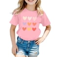 thumbnail image 1 of WEAIXIMIUNG avec Tout-Petits Enfants Filles Mignon Imprimé Graphique Col Rond Manches Courtes Tee Été Décontracté T-Shirt, 1 of 4