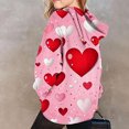 thumbnail image 4 of PMVFHDE Sweat à Capuche à Manches Longues pour Filles Adolescentes Imprimé Cœur Tenues de la Saint-Valentin Hauts Mignons pour Filles Chandails en Molleton Mode Rose, 3-4 Ans, 4 of 5