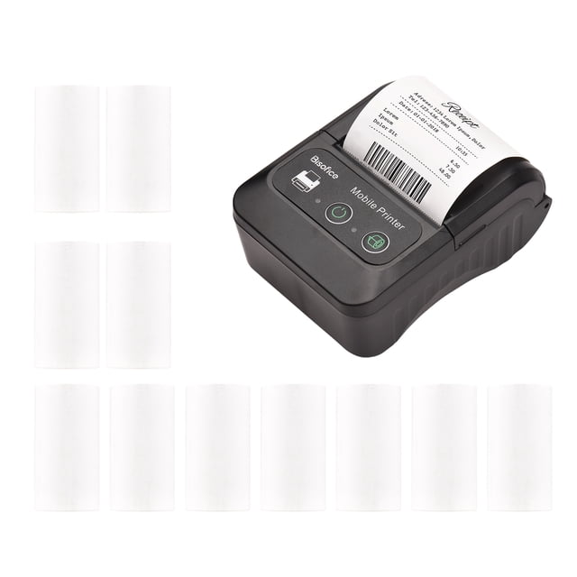 Bisofice Portable 58mm Receipt Thermal Printer 2 inches Mini Mobile Pocket Printers with 11 Thermal