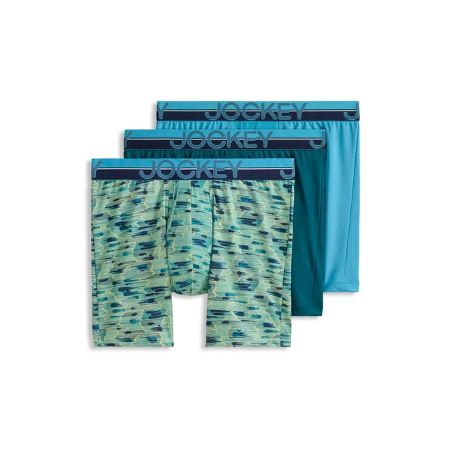 Jockey Men's Infinite Cool Microfiber Stretch 6" Boxer Brief - 3 Pack