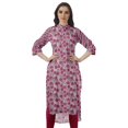 thumbnail image 1 of Moomaya Kurti Tunique Imprimée à Col Mandarin Longueur Genou pour Femmes Vêtements Porter, 1 of 6