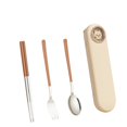 thumbnail image 2 of Ensemble de Couverts Compacts Ensemble de Couverts de Camping Boîte à Lunch Embouts Antidérapants pour Baguettes, 2 of 11