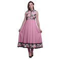 thumbnail image 1 of Bimba Black6 Robe Anarkali Florale pour Femmes Kurti Imprimée Ethnique Indienne Longue Kurta Robe de Soirée Moyen, 1 of 6